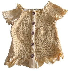 Speechless Yellow Smocked Ruffle Top